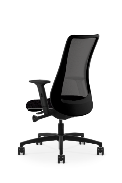 via seating genie black back <ul> <li>Standard A Seat</li> <li>Quick adjust advanced synchro with integrated seat slider</li> <li>Available in black and white frame colors</li> <li>Standard height adjustable arm</li> <li>Standard black nylon 26in base</li> <li>standard black carpet casters</li> <li>Mesh Back</li> </ul>