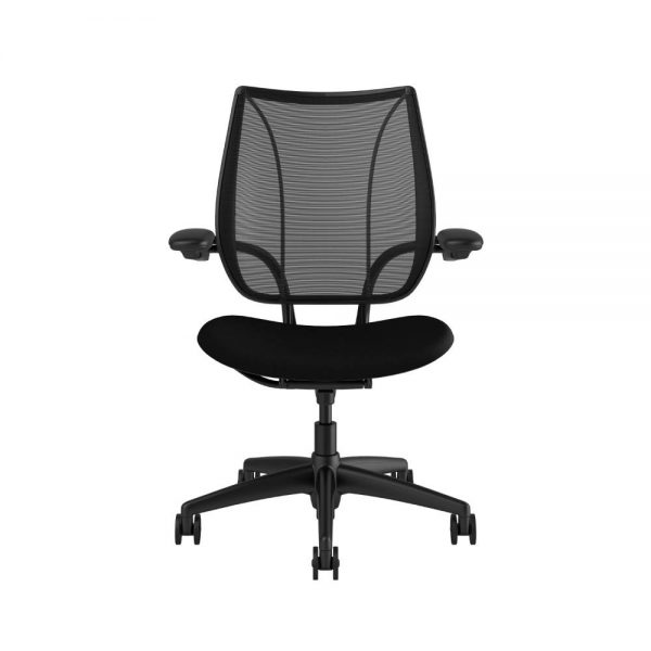 Humanscale liberty black frame black fabric quickship <ul> <li>Ergonomic Mesh Chair</li> <li>Adjustable Duron Arms</li> <li>Standard Foam Seat Pan</li> <li>Standard Cylinder 5"</li> <li>Standard Hard Casters</li> <li>Standard Matching Base</li> <li>Weight Capacity up to 300 lbs</li> </ul>