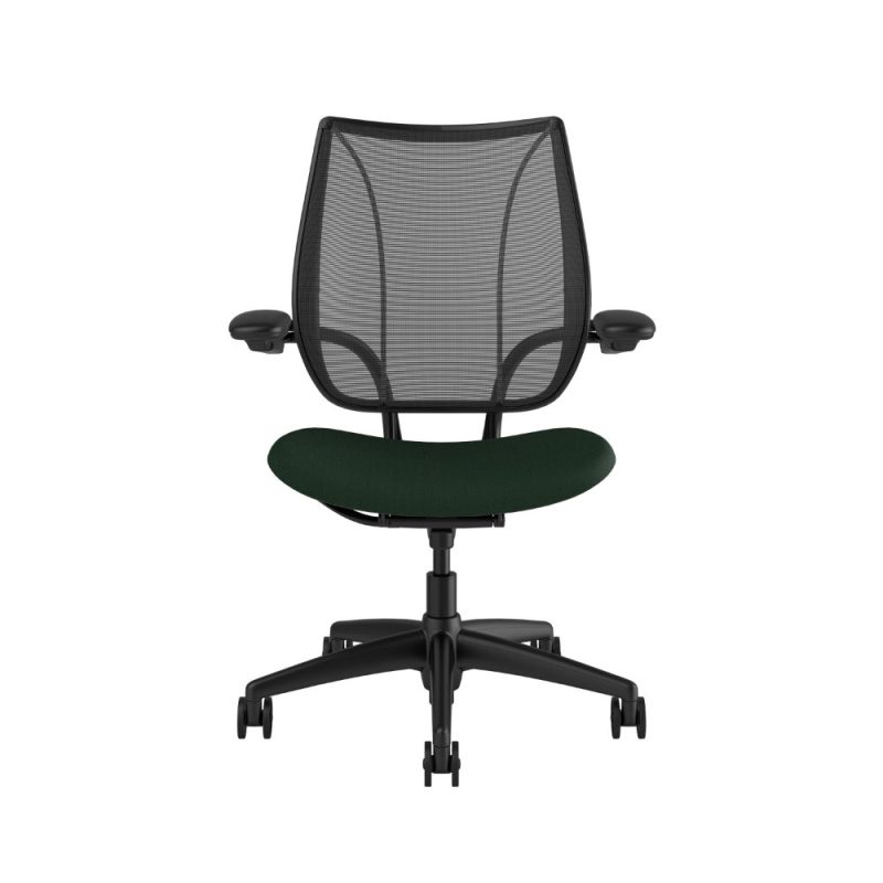 Humanscale liberty black frame carbon mesh balsam fabric 1 <ul> <li>Ergonomic Mesh Chair</li> <li>Adjustable Duron Arms</li> <li>Standard Foam Seat Pan</li> <li>Standard Cylinder 5"</li> <li>Standard Hard Casters</li> <li>Standard Matching Base</li> <li>Weight Capacity up to 300 lbs</li> </ul>