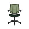 Humanscale liberty black frame green mesh balsam fabric 2 <ul> <li>Ergonomic Mesh Chair</li> <li>Adjustable Duron Arms</li> <li>Standard Foam Seat Pan</li> <li>Standard Cylinder 5"</li> <li>Standard Hard Casters</li> <li>Standard Matching Base</li> <li>Weight Capacity up to 300 lbs</li> </ul>