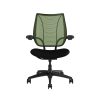 Humanscale liberty black frame green mesh black fabric 3 <ul> <li>Ergonomic Mesh Chair</li> <li>Adjustable Duron Arms</li> <li>Standard Foam Seat Pan</li> <li>Standard Cylinder 5"</li> <li>Standard Hard Casters</li> <li>Standard Matching Base</li> <li>Weight Capacity up to 300 lbs</li> </ul>
