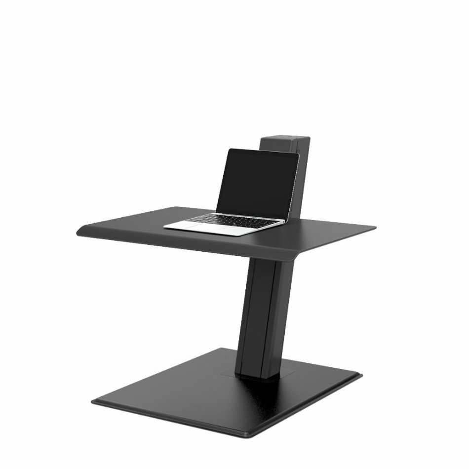 quickstand-eco-laptop-black-qsebl-humanscale.jpg quickstand eco laptop black qsebl humanscale <h3>Features:</h3> <ul> <li>Laptop sit/stand workstation</li> <li>Minimal, compact and portable design complements any space</li> <li>Manufactured with sustainable, non-toxic materials</li> <li>Integrated cable management</li> <li>Freestanding Base</li> <li>18.6” height adjustment range</li> <li>Main assembly accommodates up to 35 lbs.</li> <li>Minimum of 5 lbs of weight needed on the surface</li> <li>Product Weight: 38.5 lbs.</li> </ul>