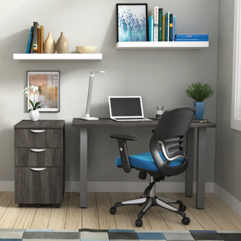 OTG Home Office Gray Legs and Gray Top with BBF Pedestal