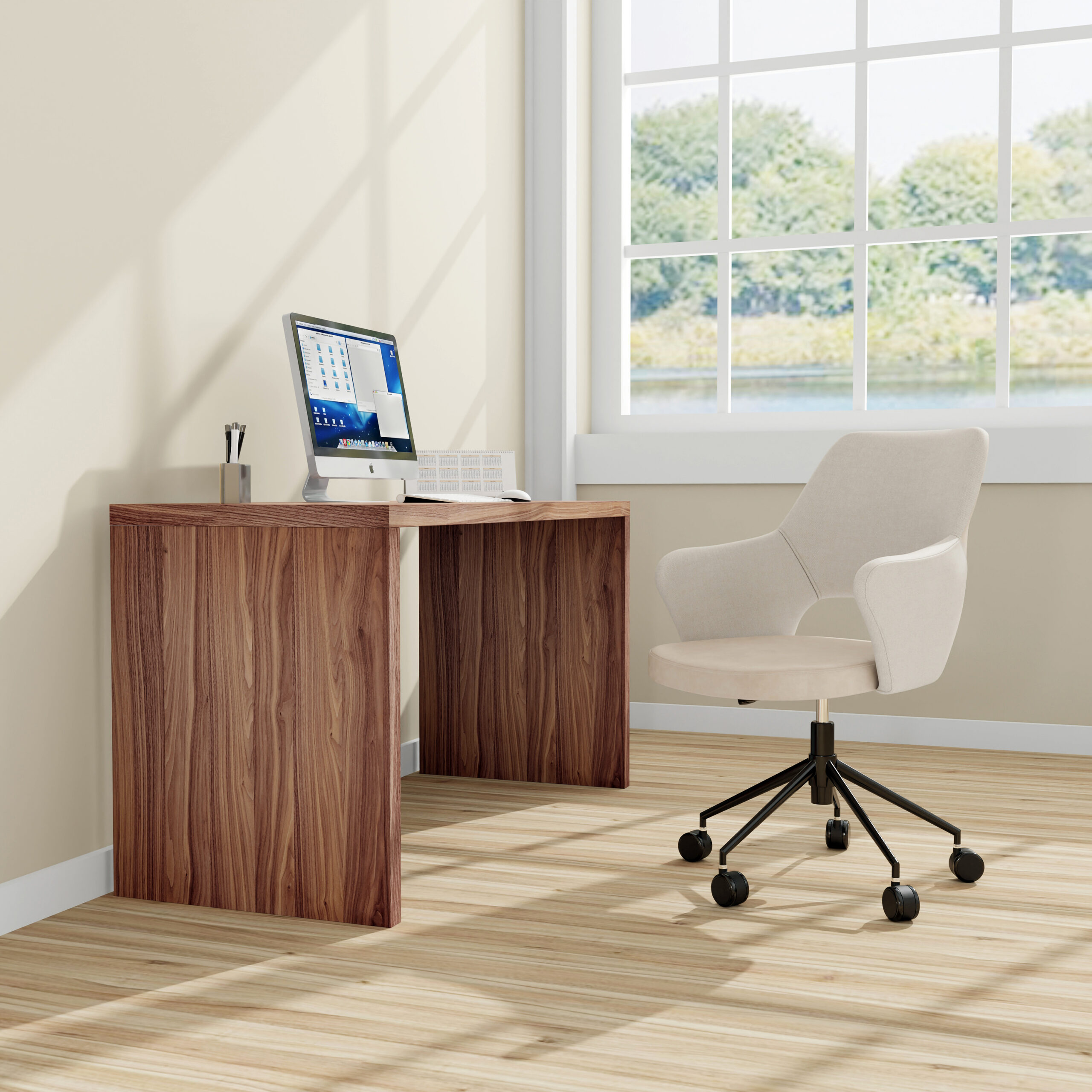 Abby's 55" desk in walnut 19710-WAL